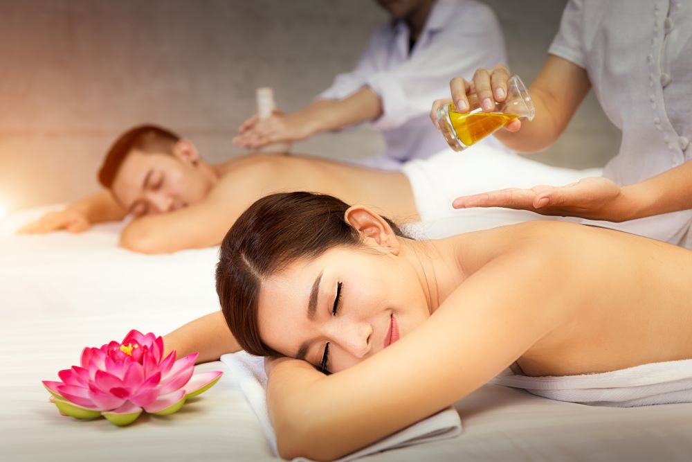 A warm oil massage is a completely relaxing experience.